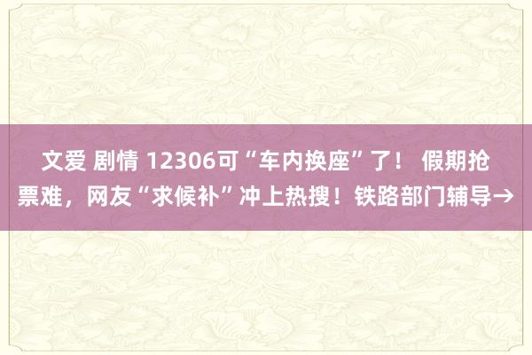 文爱 剧情 12306可“车内换座”了！ 假期抢票难，网友“求候补”冲上热搜！铁路部门辅导→