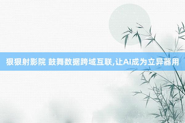 狠狠射影院 鼓舞数据跨域互联,让AI成为立异器用