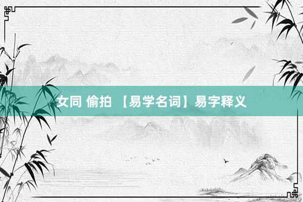 女同 偷拍 【易学名词】易字释义