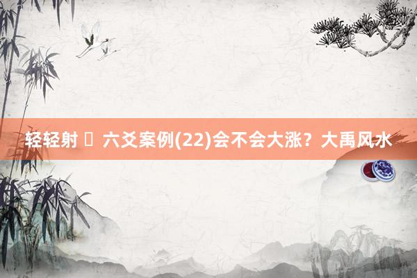 轻轻射 ​六爻案例(22)会不会大涨？大禹风水