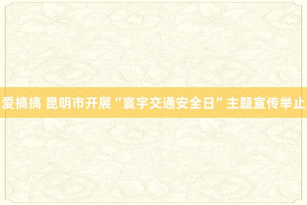爱搞搞 昆明市开展“寰宇交通安全日”主题宣传举止