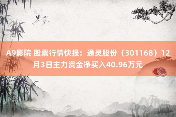 A9影院 股票行情快报：通灵股份（301168）12月3日主力资金净买入40.96万元