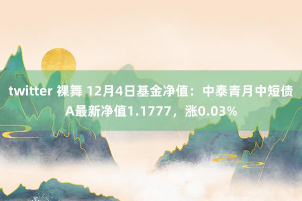 twitter 裸舞 12月4日基金净值：中泰青月中短债A最新净值1.1777，涨0.03%