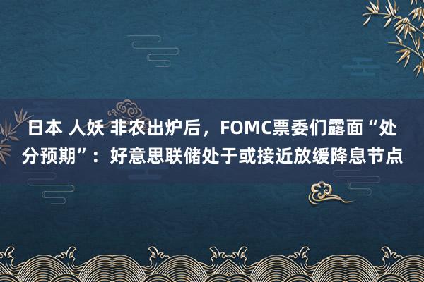 日本 人妖 非农出炉后，FOMC票委们露面“处分预期”：好意思联储处于或接近放缓降息节点