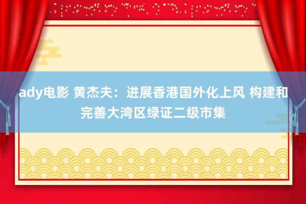 ady电影 黄杰夫：进展香港国外化上风 构建和完善大湾区绿证二级市集