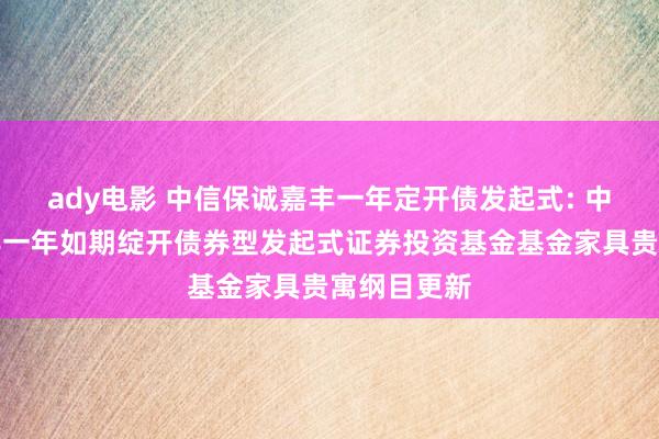 ady电影 中信保诚嘉丰一年定开债发起式: 中信保诚嘉丰一年如期绽开债券型发起式证券投资基金基金家具贵寓纲目更新