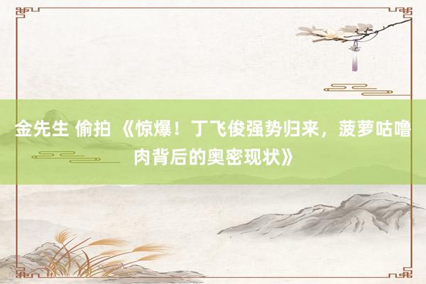 金先生 偷拍 《惊爆！丁飞俊强势归来，菠萝咕噜肉背后的奥密现状》