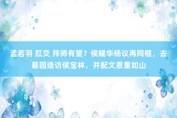 孟若羽 肛交 拜师有望？侯耀华杨议再同框，去墓园造访侯宝林，并配文恩重如山