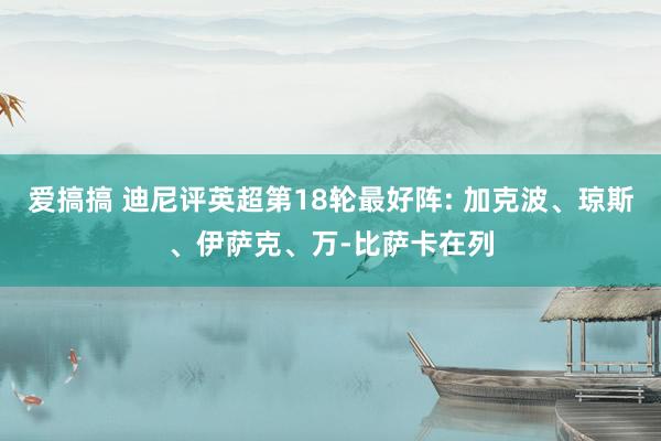 爱搞搞 迪尼评英超第18轮最好阵: 加克波、琼斯、伊萨克、万-比萨卡在列