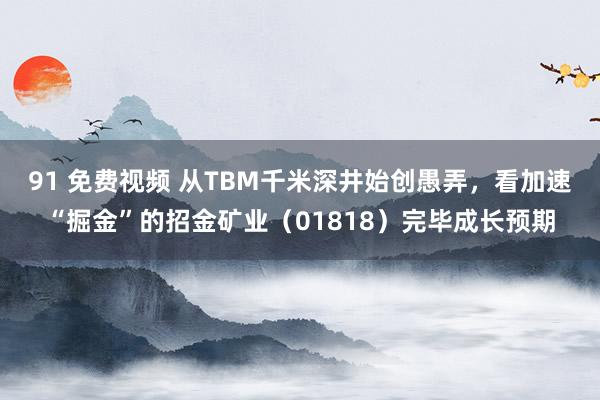 91 免费视频 从TBM千米深井始创愚弄，看加速“掘金”的招金矿业（01818）完毕成长预期