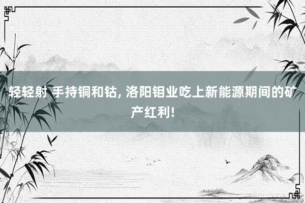 轻轻射 手持铜和钴, 洛阳钼业吃上新能源期间的矿产红利!