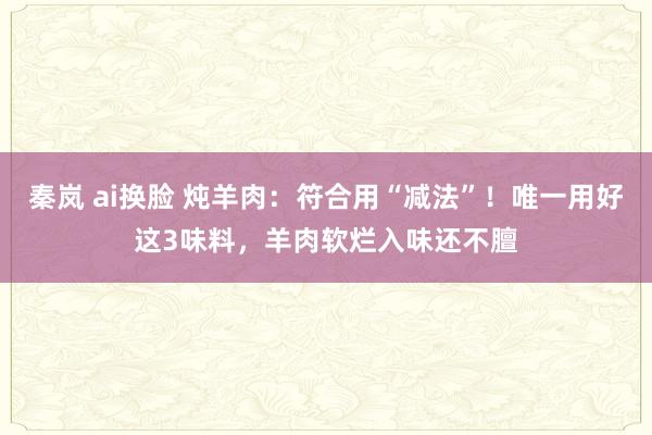 秦岚 ai换脸 炖羊肉：符合用“减法”！唯一用好这3味料，羊肉软烂入味还不膻
