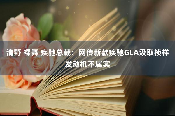 清野 裸舞 疾驰总裁：网传新款疾驰GLA汲取祯祥发动机不属实
