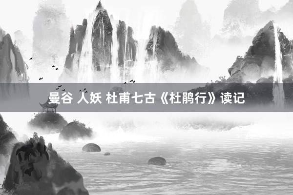 曼谷 人妖 杜甫七古《杜鹃行》读记