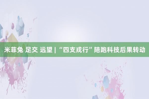 米菲兔 足交 远望 | “四支戎行”陪跑科技后果转动
