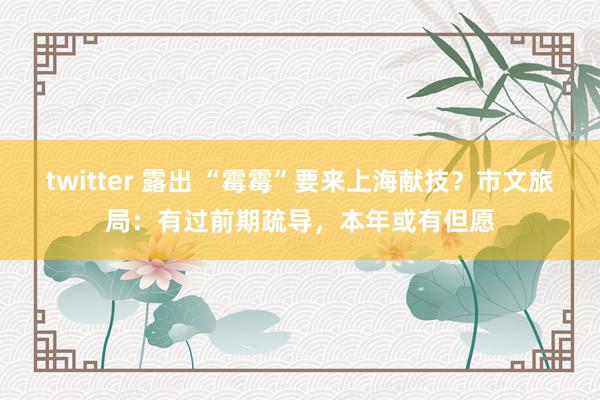 twitter 露出 “霉霉”要来上海献技？市文旅局：有过前期疏导，本年或有但愿