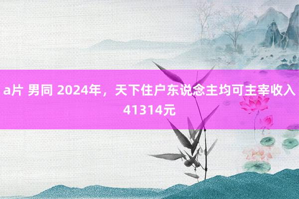a片 男同 2024年，天下住户东说念主均可主宰收入41314元