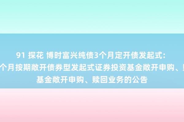 91 探花 博时富兴纯债3个月定开债发起式: 博时富兴纯债3个月按期敞开债券型发起式证券投资基金敞开申购、赎回业务的公告