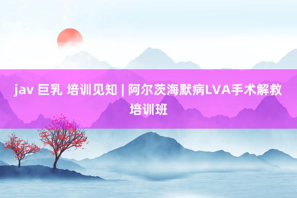 jav 巨乳 培训见知 | 阿尔茨海默病LVA手术解救培训班