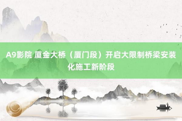 A9影院 厦金大桥（厦门段）开启大限制桥梁安装化施工新阶段