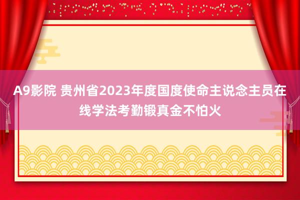 A9影院 贵州省2023年度国度使命主说念主员在线学法考勤锻真金不怕火