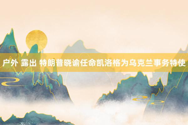 户外 露出 特朗普晓谕任命凯洛格为乌克兰事务特使