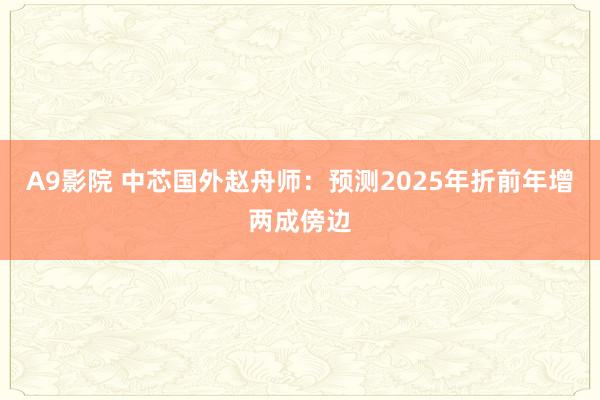 A9影院 中芯国外赵舟师：预测2025年折前年增两成傍边