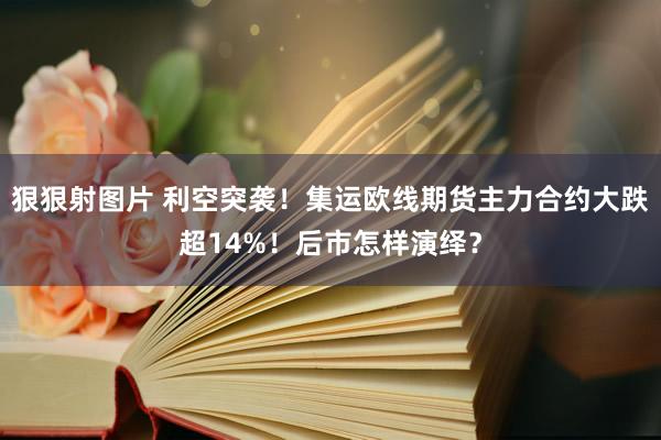 狠狠射图片 利空突袭！集运欧线期货主力合约大跌超14%！后市怎样演绎？