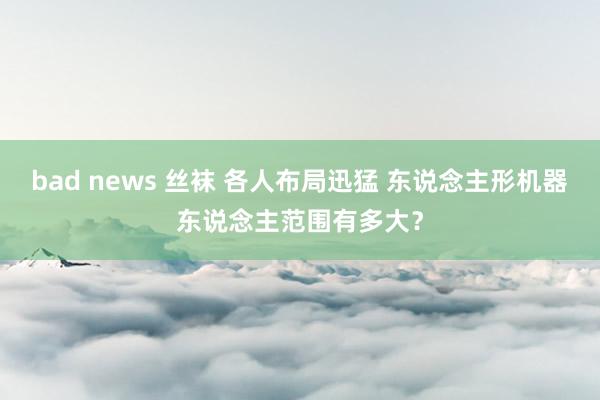 bad news 丝袜 各人布局迅猛 东说念主形机器东说念主范围有多大？