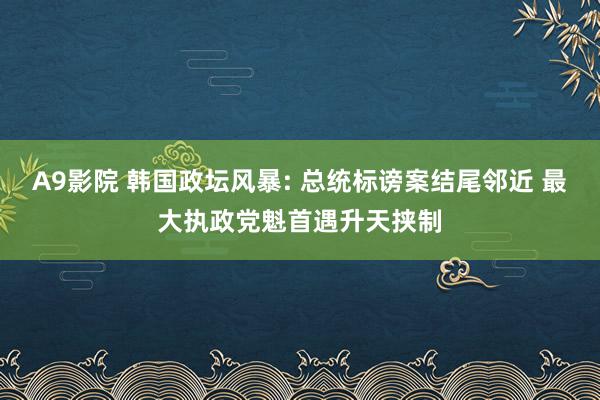 A9影院 韩国政坛风暴: 总统标谤案结尾邻近 最大执政党魁首遇升天挟制