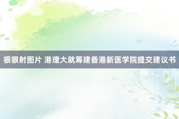 狠狠射图片 港理大就筹建香港新医学院提交建议书
