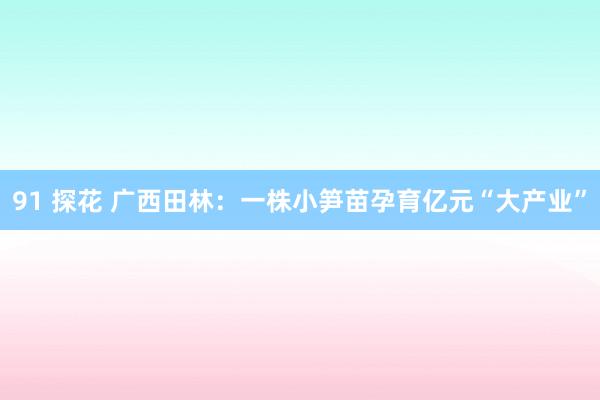 91 探花 广西田林：一株小笋苗孕育亿元“大产业”