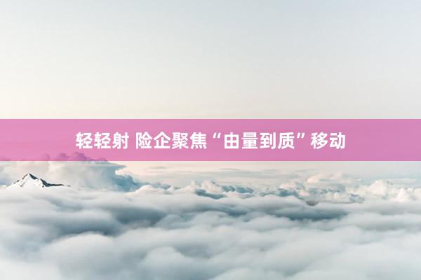 轻轻射 险企聚焦“由量到质”移动