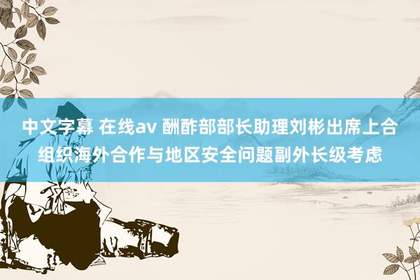 中文字幕 在线av 酬酢部部长助理刘彬出席上合组织海外合作与地区安全问题副外长级考虑