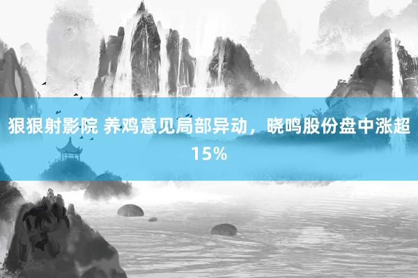 狠狠射影院 养鸡意见局部异动，晓鸣股份盘中涨超15%