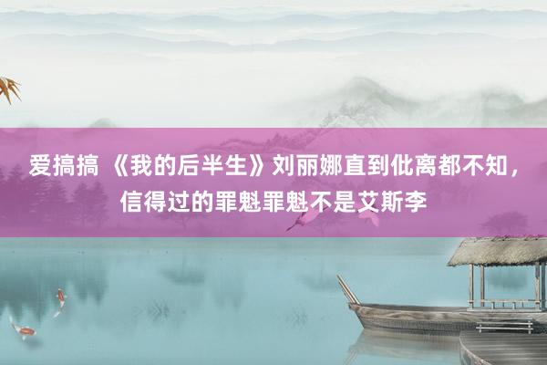 爱搞搞 《我的后半生》刘丽娜直到仳离都不知，信得过的罪魁罪魁不是艾斯李
