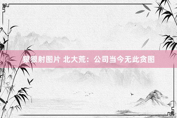 狠狠射图片 北大荒：公司当今无此贪图
