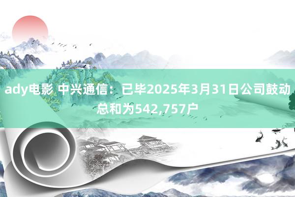 ady电影 中兴通信：已毕2025年3月31日公司鼓动总和为542，757户