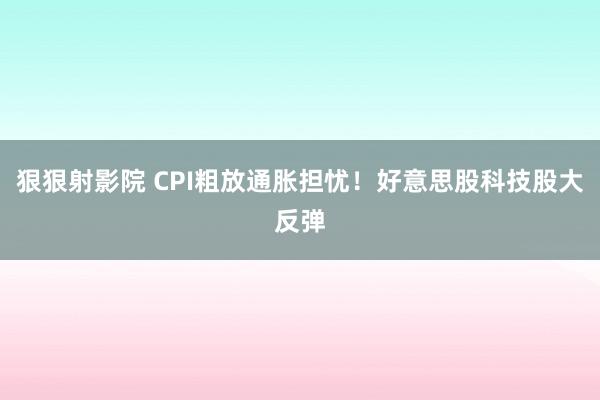 狠狠射影院 CPI粗放通胀担忧！好意思股科技股大反弹