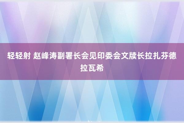 轻轻射 赵峰涛副署长会见印委会文牍长拉扎芬德拉瓦希