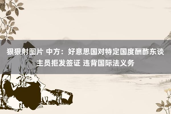 狠狠射图片 中方：好意思国对特定国度酬酢东谈主员拒发签证 违背国际法义务